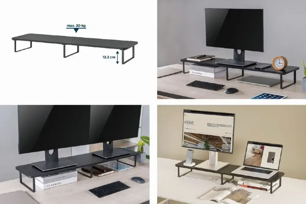 Monitors Rectangular Base Magnet Market – GEMBIRD LONG RECTANGLE MONITOR STAND FOR 2 MONITORS ...